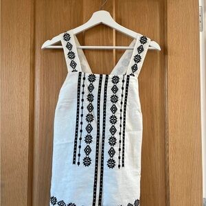 White Dress with Black Embroidery